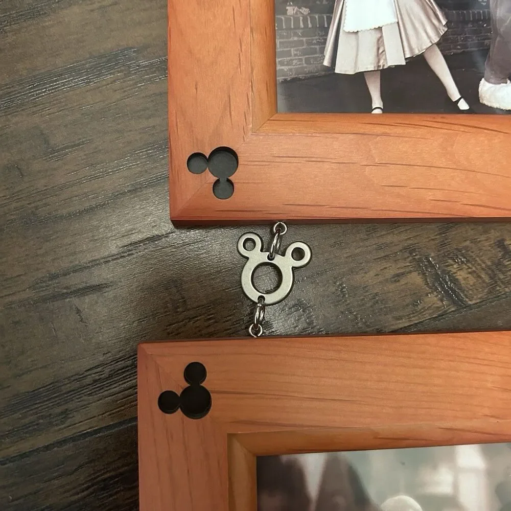 Disney Mickey 3 Wood Picture Hanging Frames 4x6 Parks Photo Frame Wall Decor